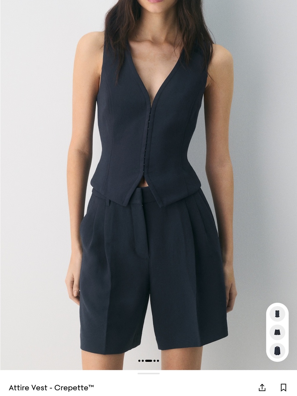 Aritzia Navy Attire Vest - Crepette